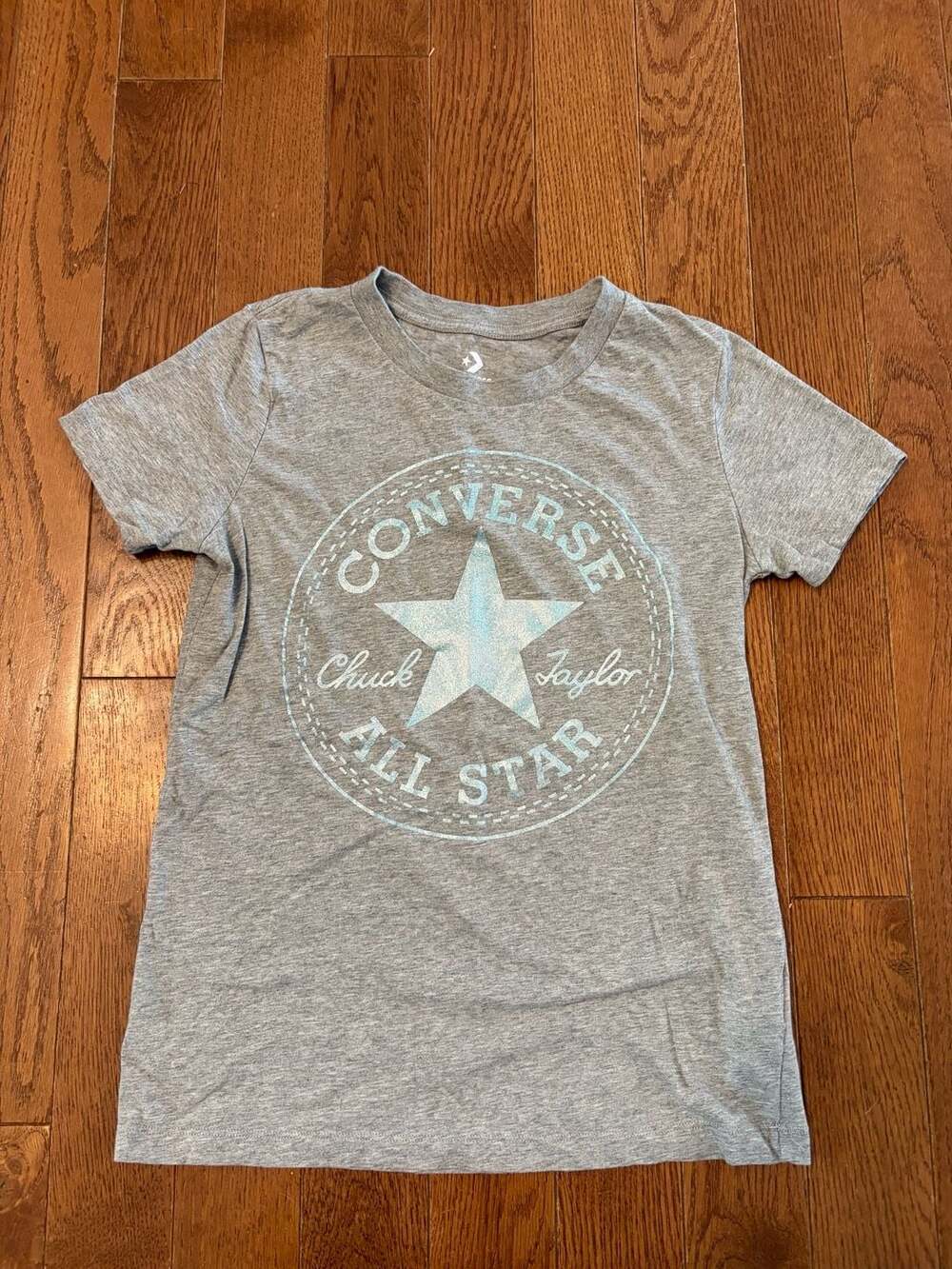 Converse Chuck Taylor All Star T-Shirt Youth Unisex XS (8-10 YRS) Gray (Black &